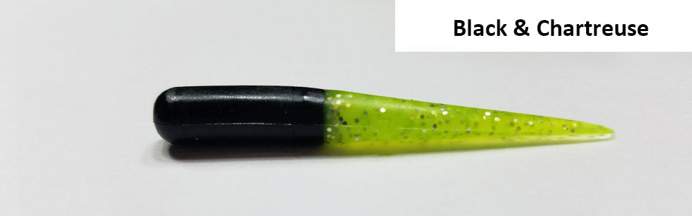 Y - MUDDY WATER BAITS 2 1/2" Garlic Scented 12/pk - Black/Chartreuse