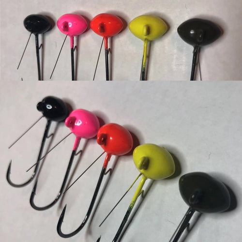 1/4 ounce 2/0 hook Weedless Football Tuff Jig with wire weed guard and wire bait keeper - 6/pkg