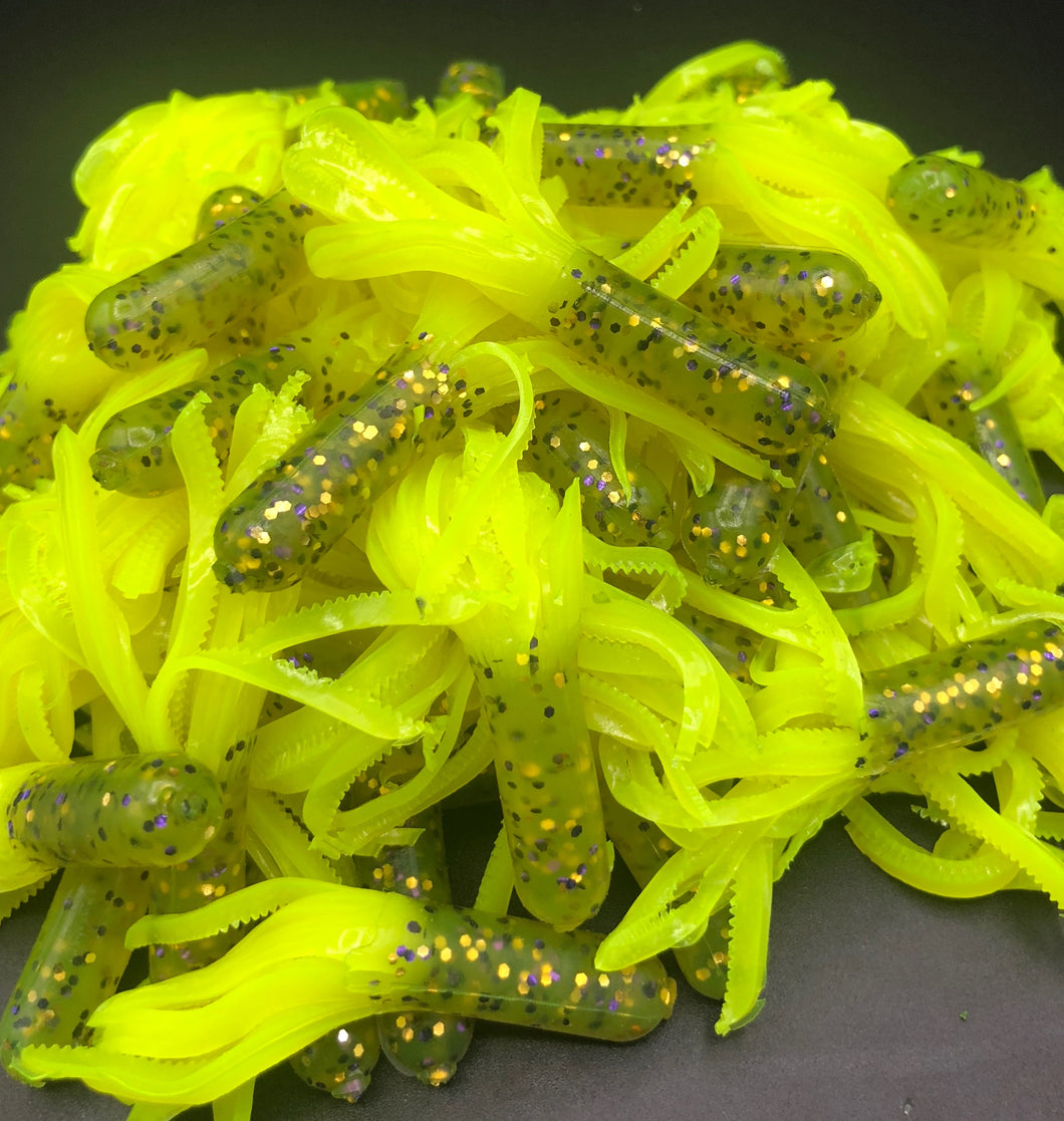 Tuff Bugs Margarita /Glow - 10/pkg - 2 1/2 inch solid body soft rubber bait