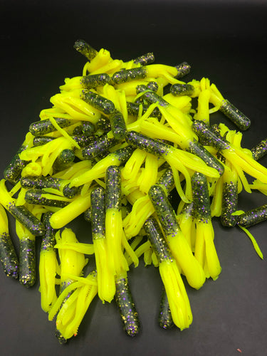 Tuff Bugs Summer Time Party Time/Glow- 10/pkg - 2 1/2 inch solid body soft rubber bait