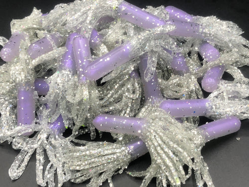 Tuff Bugs Lilac/Platinum - 10/pkg - 2 1/2 inch solid body soft rubber bait