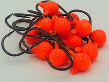Load image into Gallery viewer, 3/16 ounce 2/0 hook Orange Tuff Jig with wire bait keeper  - 6/pkg
