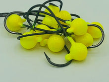 Load image into Gallery viewer, 3/16 ounce 2/0 hook Yellow Chartreuse Tuff Jig with wire bait keeper  - 6/pkg